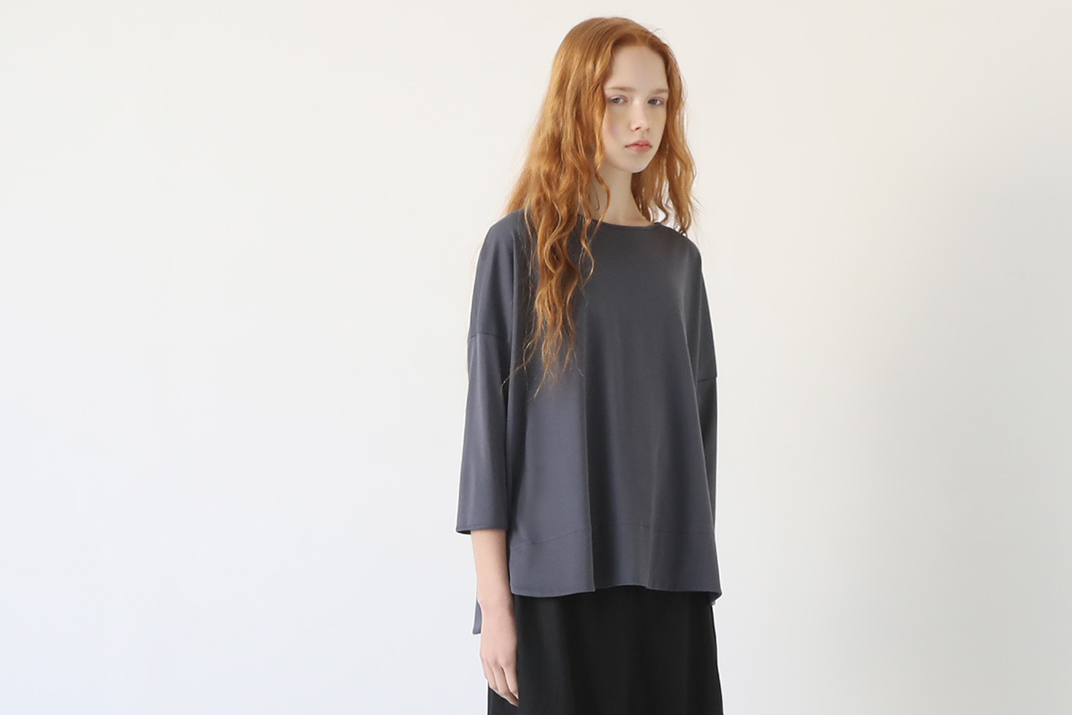 Mochi suvin long sleeved t-shirt [ma-to-01/charcoal gray]