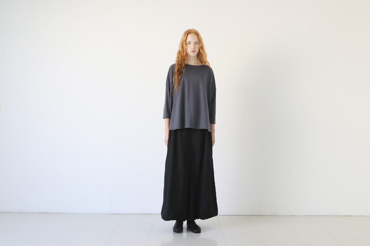 Mochi suvin long sleeved t-shirt [ma-to-01/charcoal gray]