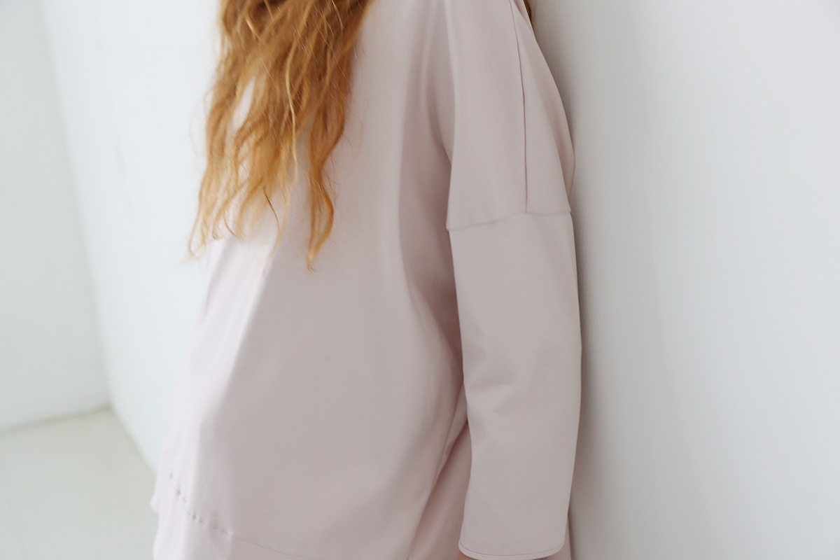 Mochi suvin long sleeved t-shirt [ma-to-01/smoky pink]