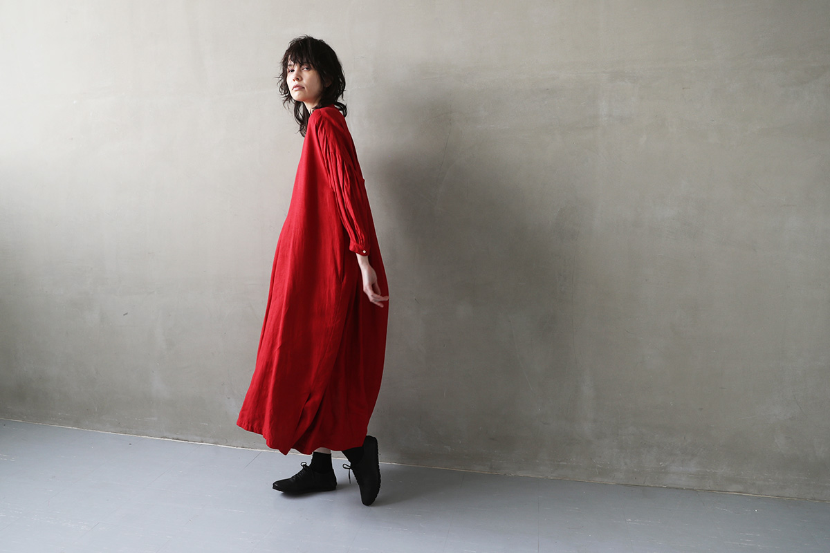 suzuki takayuki スズキタカユキ peasant dress I [S231-22/dawn red]