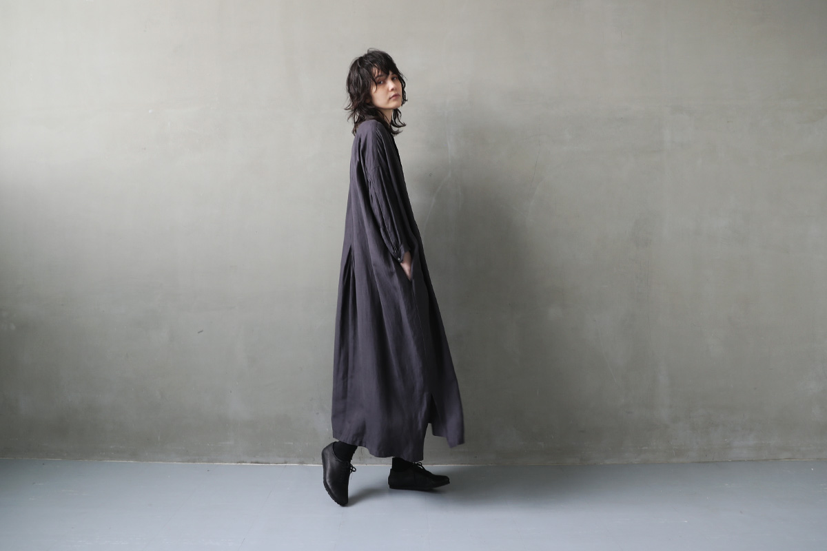 suzuki takayuki スズキタカユキ peasant dress I [S231-22/twilight grey]