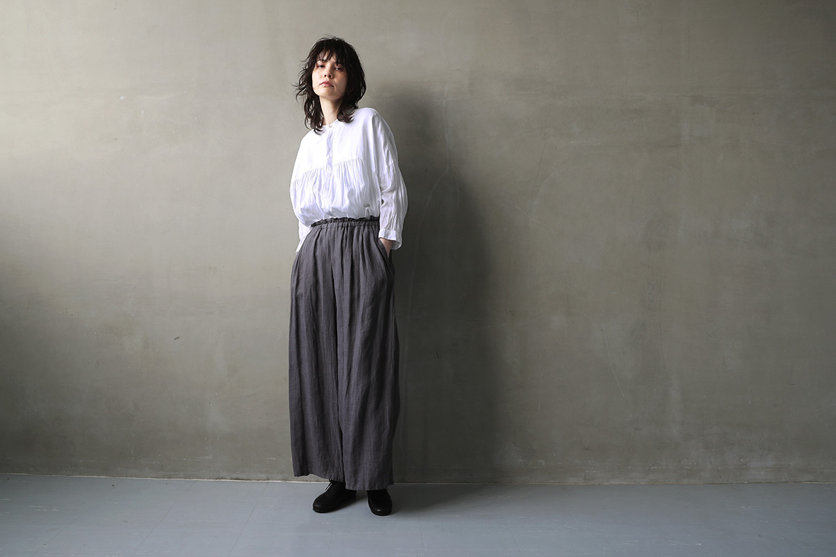 suzuki takayuki スズキタカユキ gathered pants Ⅱ [S231-29/twilight grey] 