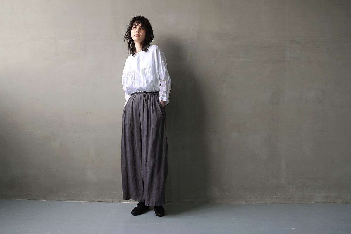 suzuki takayuki, スズキタカユキ, gathered pants Ⅱ [S231-29/twilight grey]