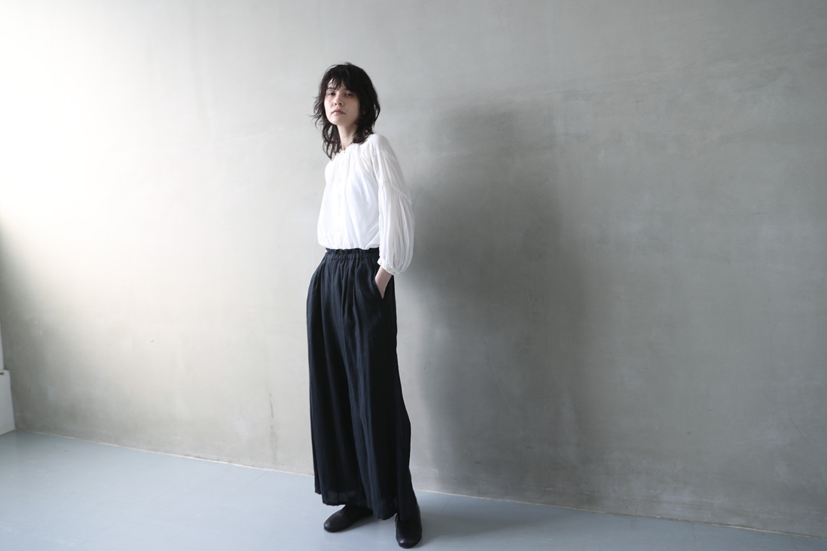 suzuki takayuki スズキタカユキ gathered pants Ⅱ [S231-29/black] 