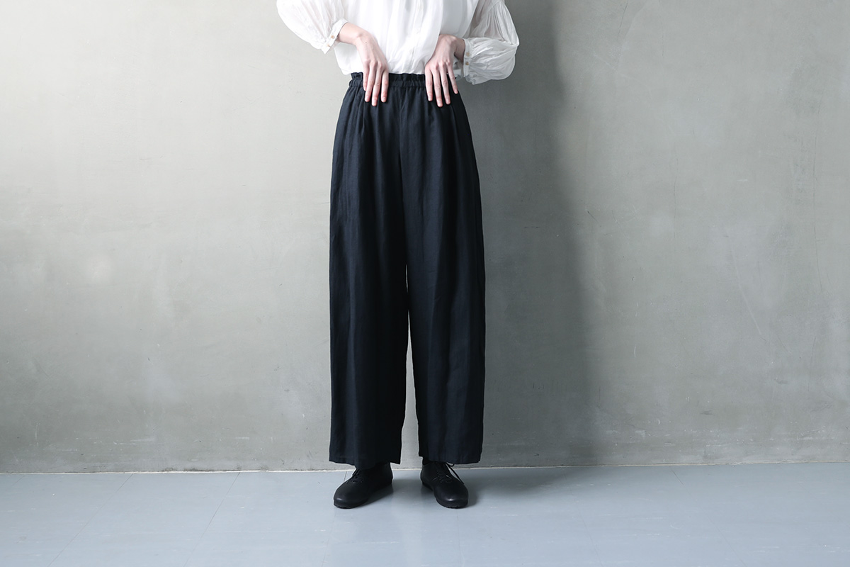 suzuki takayuki スズキタカユキ gathered pants Ⅱ [S231-29/black] 