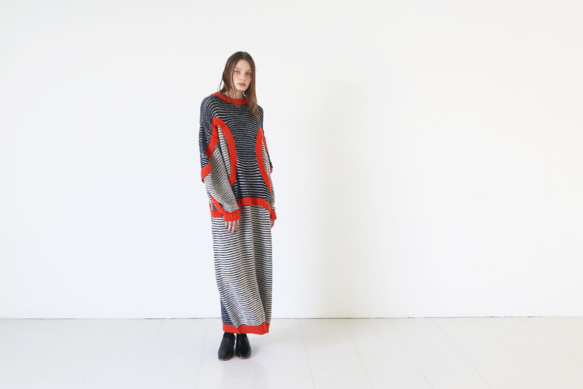 HENRIK VIBSKOV ヘンリックヴィブスコフ TOMATO KNIT DRESS [Navy Red