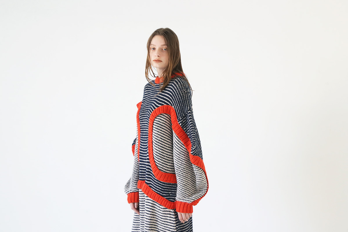 HENRIK VIBSKOV ヘンリックヴィブスコフ TOMATO KNIT DRESS [Navy Red