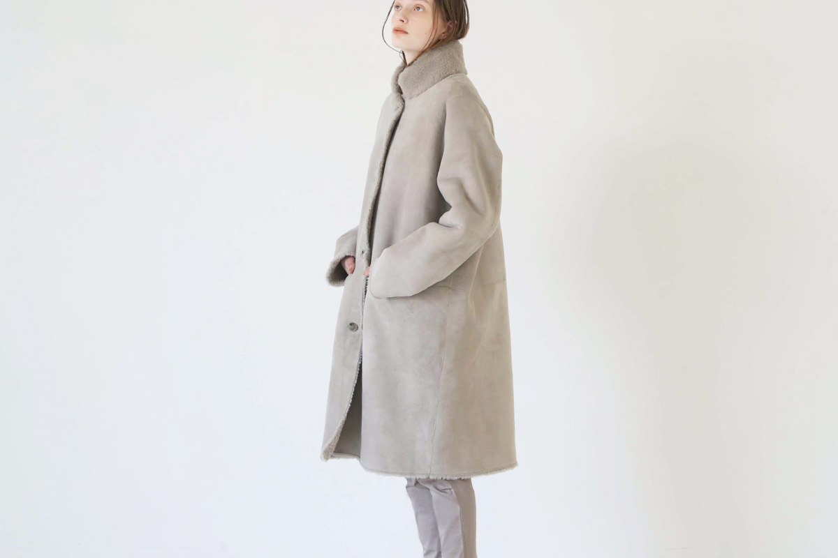 KristenseN DU NORD  ｸﾘｽﾃﾝｾﾝ ﾄﾞｩ ﾉﾙﾄ MOUTON COAT [221-12434/F-301 02 chalk] KristenseN DU NORD店舗 KristenseN DU NORD通販 KristenseN DU NORD公式 