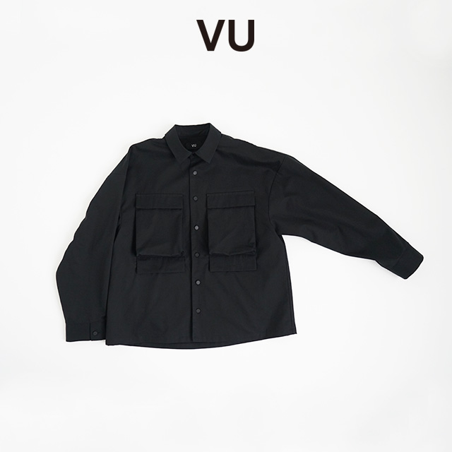 VU ヴウ flight shirt-FINX COTTON vu-a23-s02[BLACK]