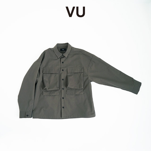 VU ヴウ flight shirt-FINX COTTON vu-a23-s02[DARK KHAKI]