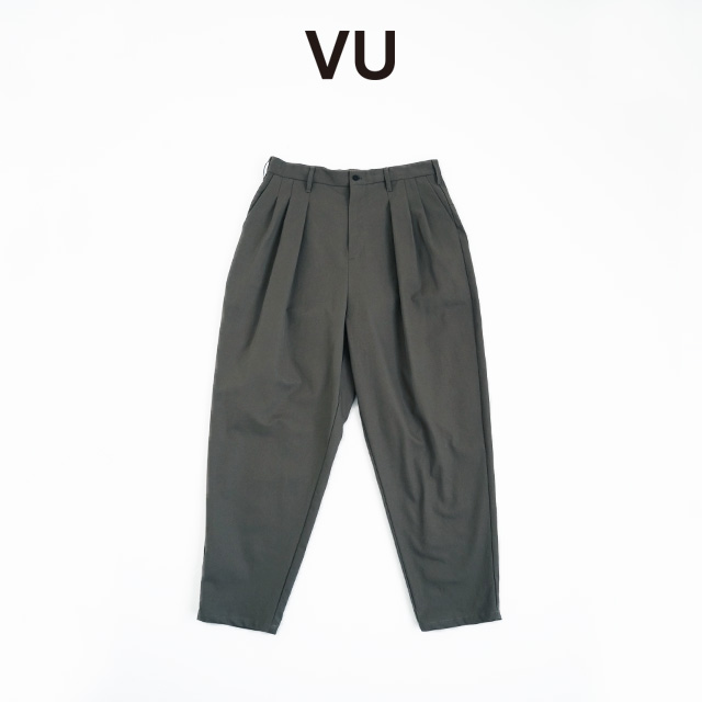 VU ヴウ tapered pants-FINX COTTON vu-a23-p10[DARK KHAKI]