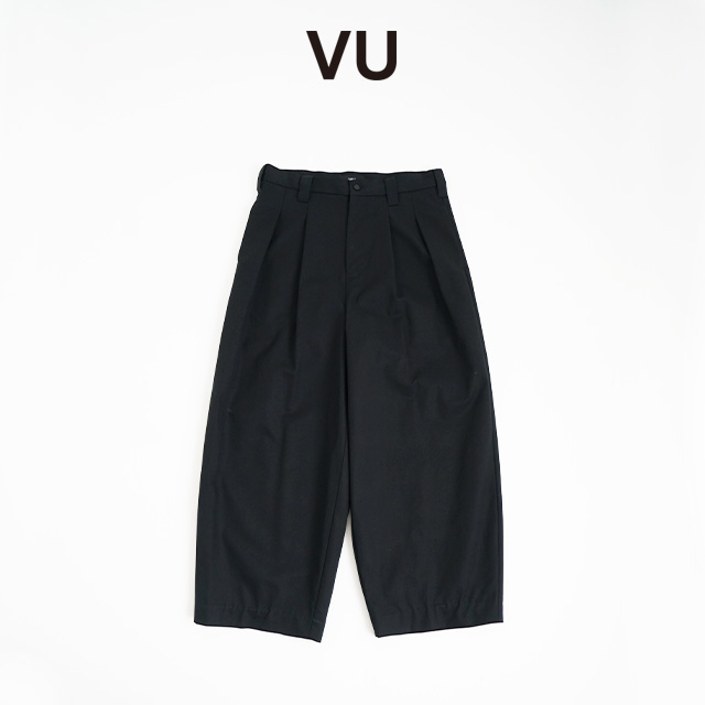 VU ヴウ knee wide pants-FINX COTTON vu-a23-p13[BLACK]