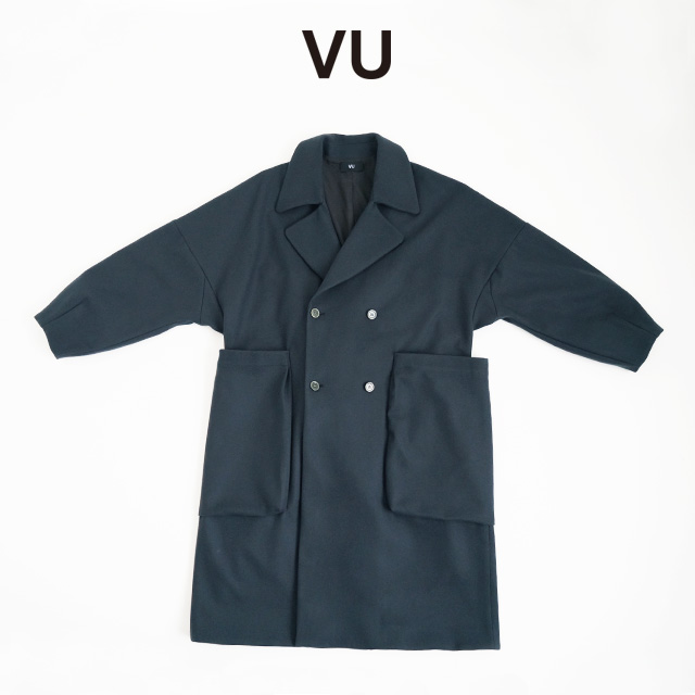 VU ヴウ shawl collar coat vu-a23-c21[MOSS DARK GRAY]