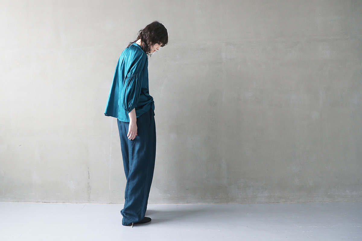 suzuki takayuki スズキタカユキ 通販 ドレス ブラウス スカート パンツ puff-sleeve blouse [A241-05/brine blue]