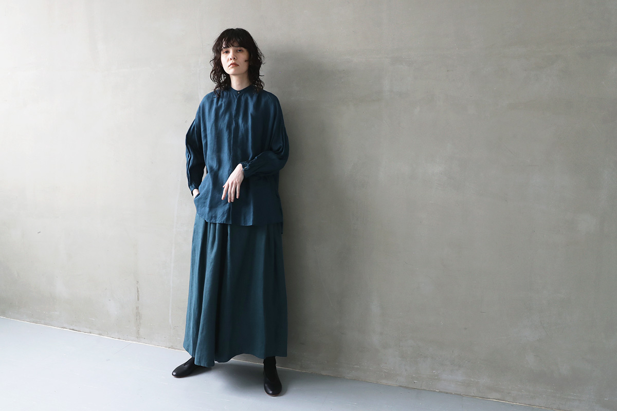 suzuki takayuki スズキタカユキ 通販 ドレス ブラウス スカート パンツ over blouse I [A241-06/brine blue]