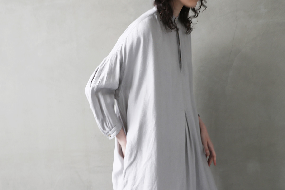 suzuki takayuki スズキタカユキ 通販 ドレス ブラウス スカート パンツ peasant dress Ⅰ [A240-20/ice grey]