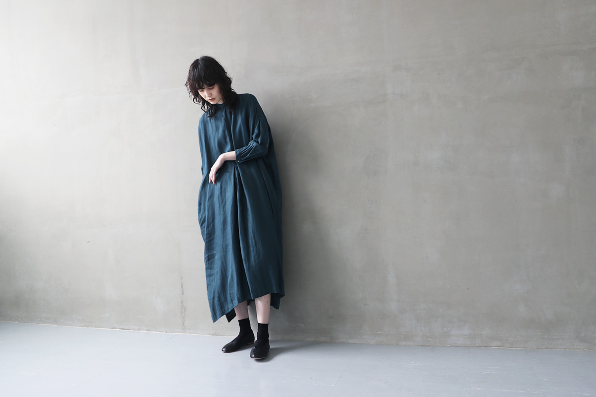 suzuki takayuki スズキタカユキ 通販 ドレス ブラウス スカート パンツ peasant dress Ⅰ [A240-20/brine blue]