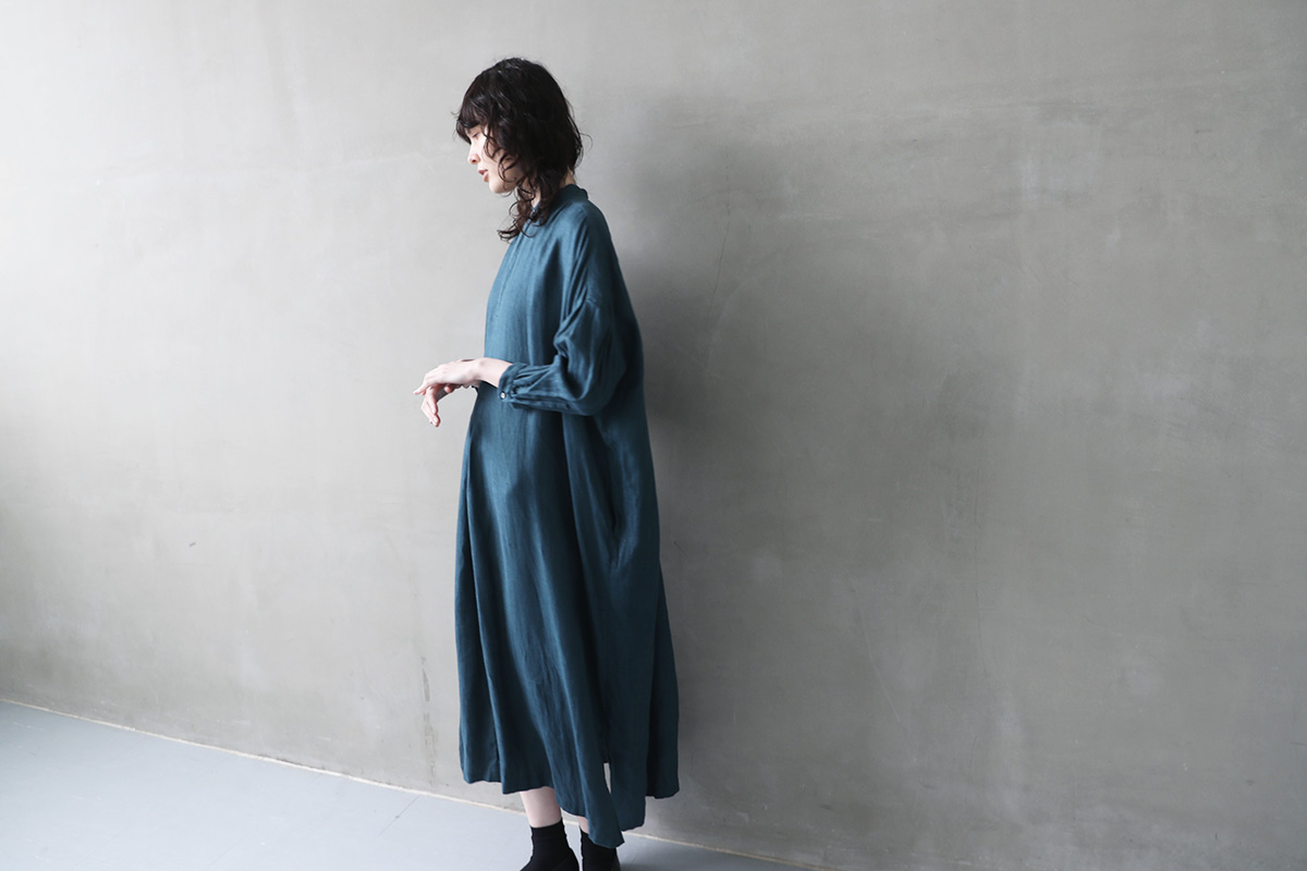 suzuki takayuki, スズキタカユキ, peasant dress Ⅰ [A240-20/brine blue]
