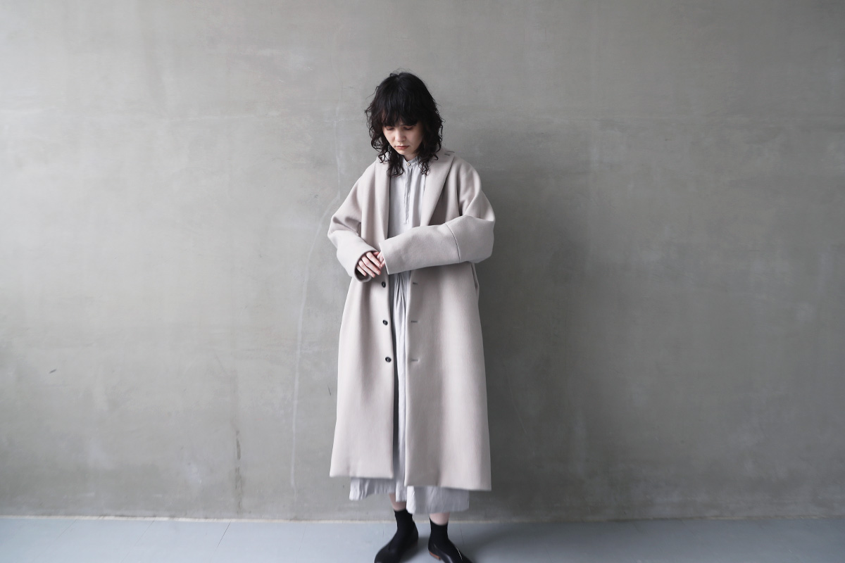 suzuki takayuki スズキタカユキ 通販 ドレス ブラウス スカート パンツ tailored-collar coat [A241-23/ice grey]