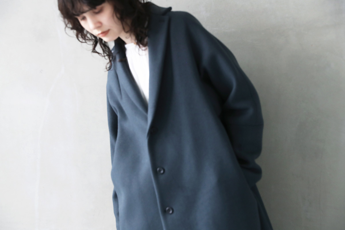 suzuki takayukiスズキタカユキtailored-collar coat [A241-23/brine
