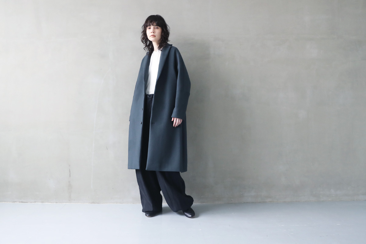 suzuki takayuki スズキタカユキ tailored-collar coat [A241-23/brine 