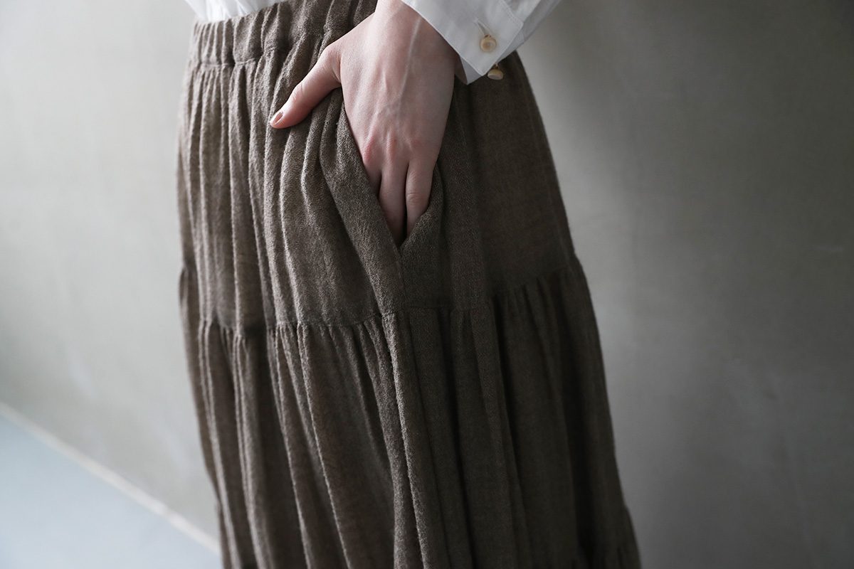 suzuki takayuki スズキタカユキ 通販 ドレス ブラウス スカート パンツ tiered skirt [A241-26/beige]