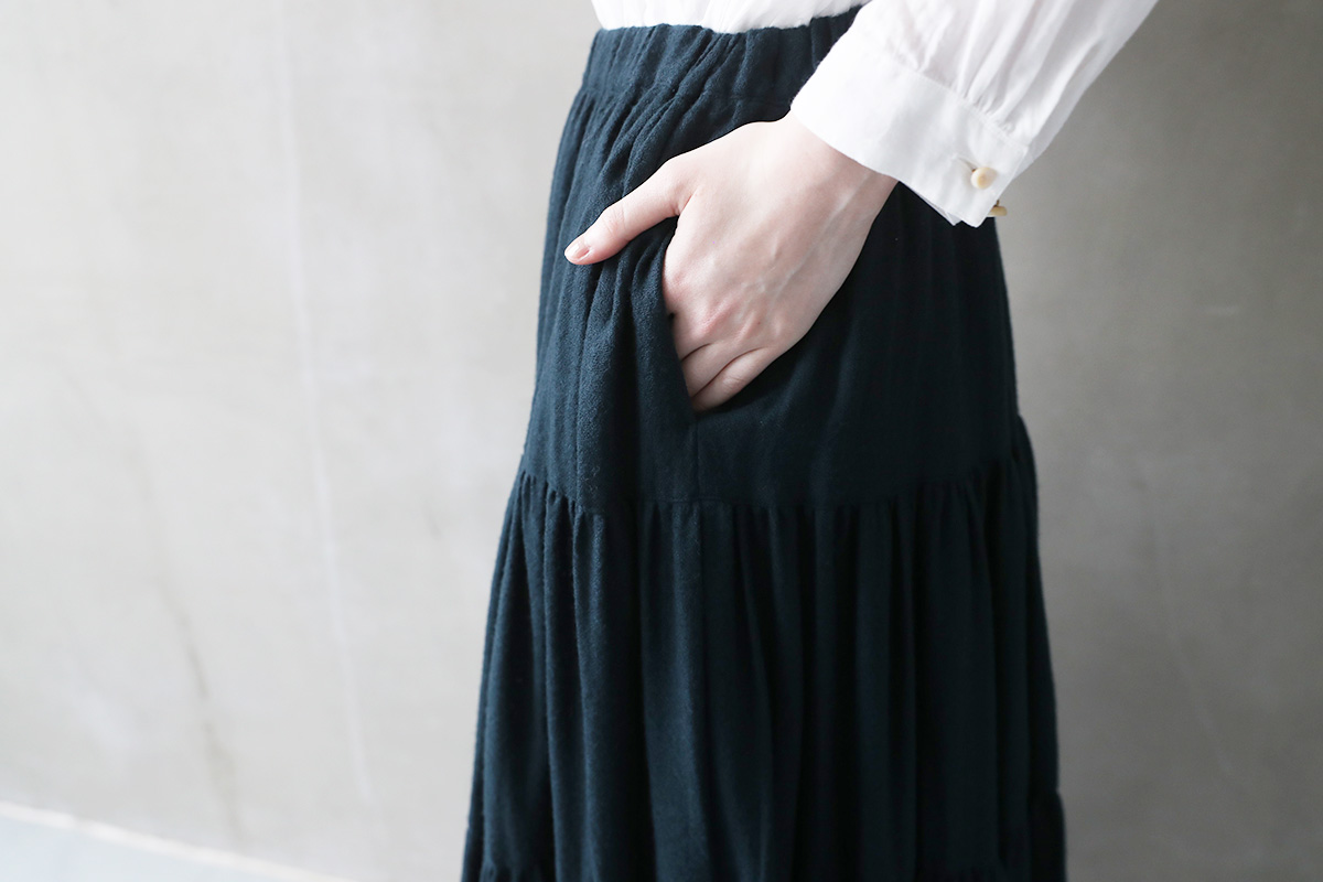 suzuki takayuki スズキタカユキ 通販 ドレス ブラウス スカート パンツ tiered skirt [A241-26/brine blue]
