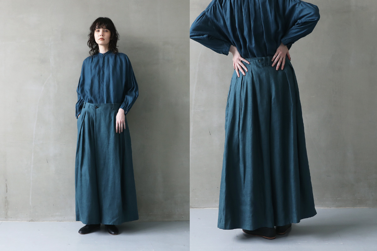 suzuki takayuki スズキタカユキ 通販 ドレス ブラウス スカート パンツ wrapped pants [A241-28/brine blue]