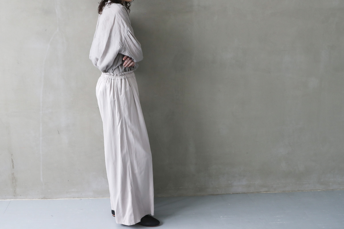 suzuki takayuki スズキタカユキ 通販 ドレス ブラウス スカート パンツ gathered pantsⅠ[T001-17/ice grey]