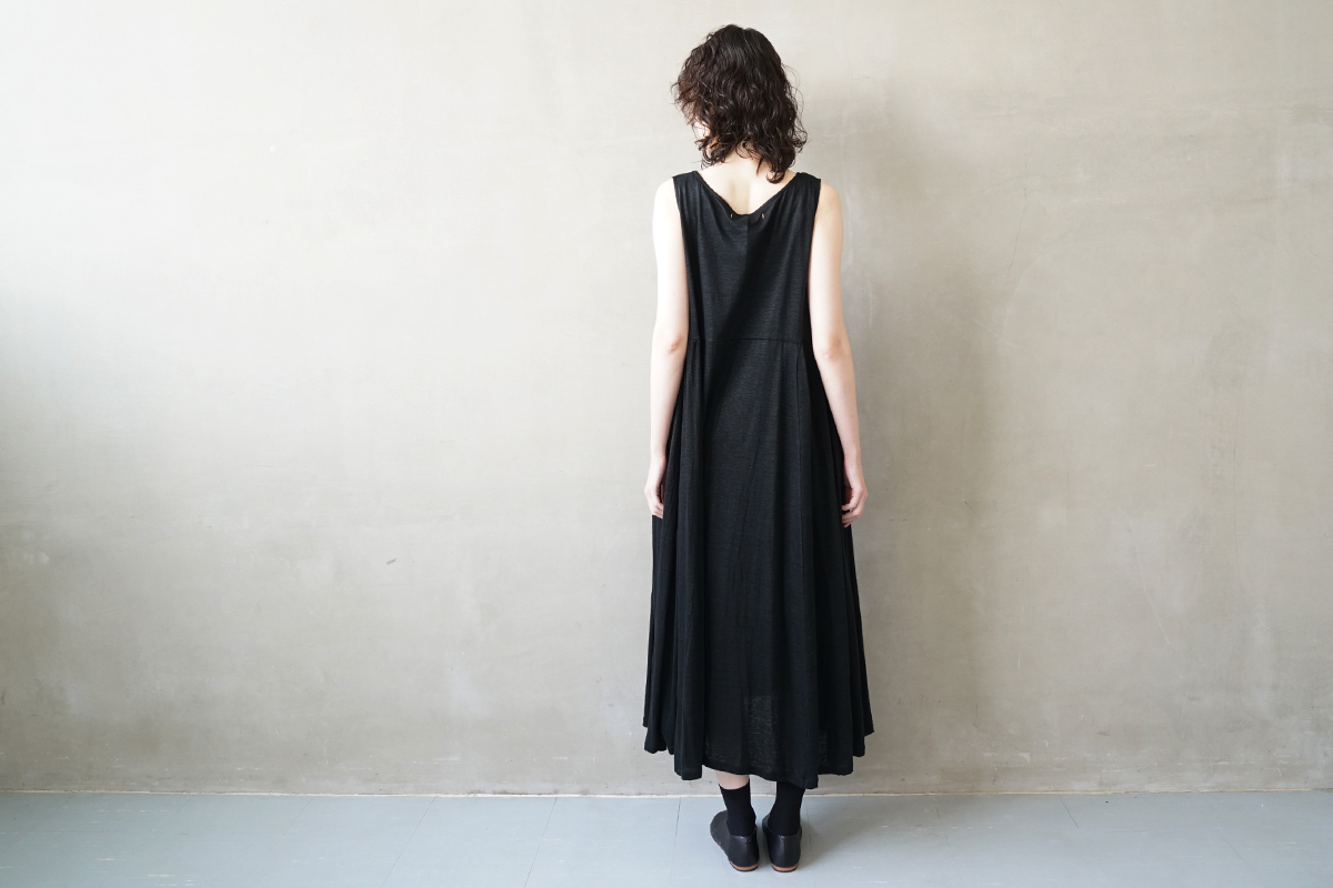 suzuki takayuki スズキタカユキ linen dress [S-241-02/black] リネン 