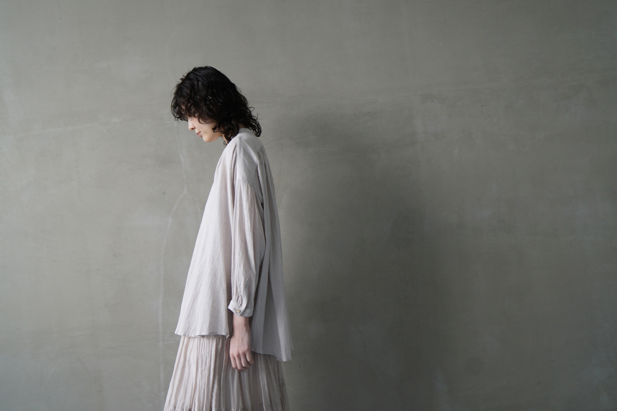 suzuki takayuki スズキタカユキ over blouse I [S-241-08/ice grey