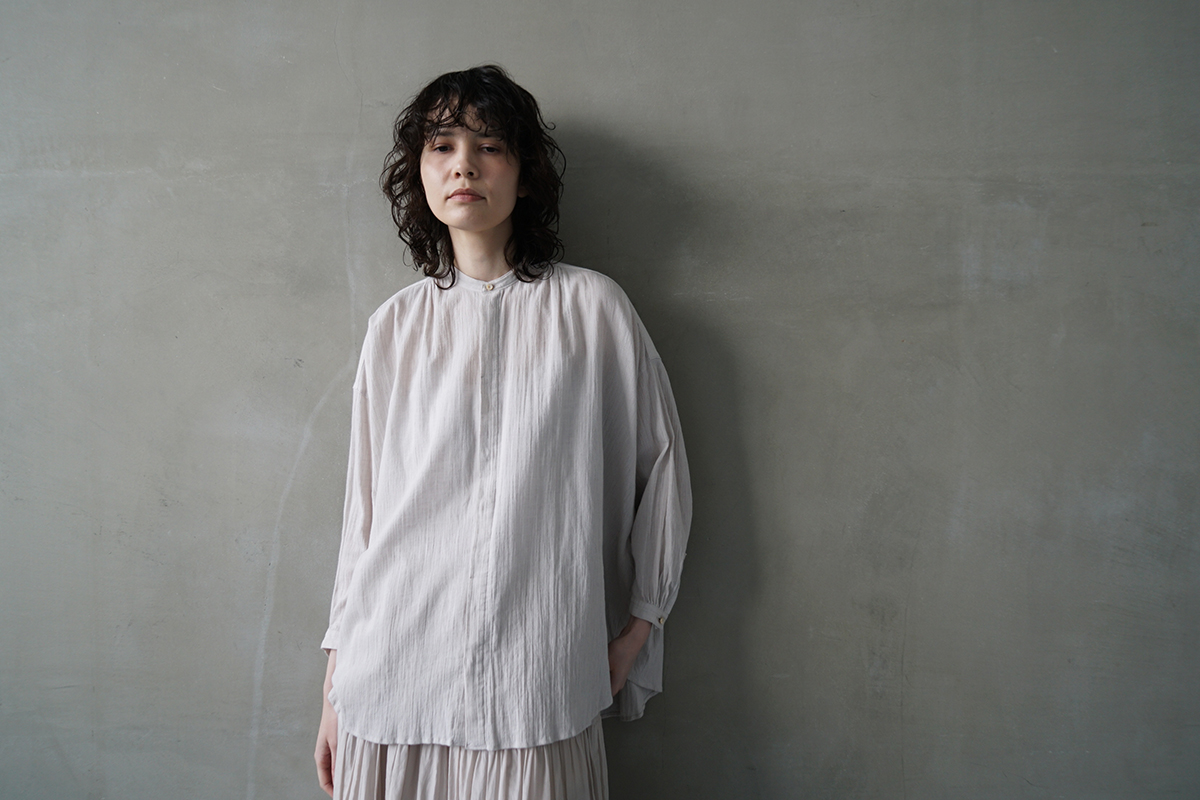 suzuki takayuki スズキタカユキ over blouse I [S-241-08/ice grey