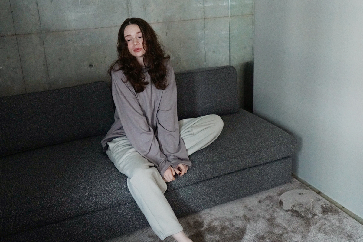 VU ヴウ sweat easy pants [PALE GRAY] vum-pt-05