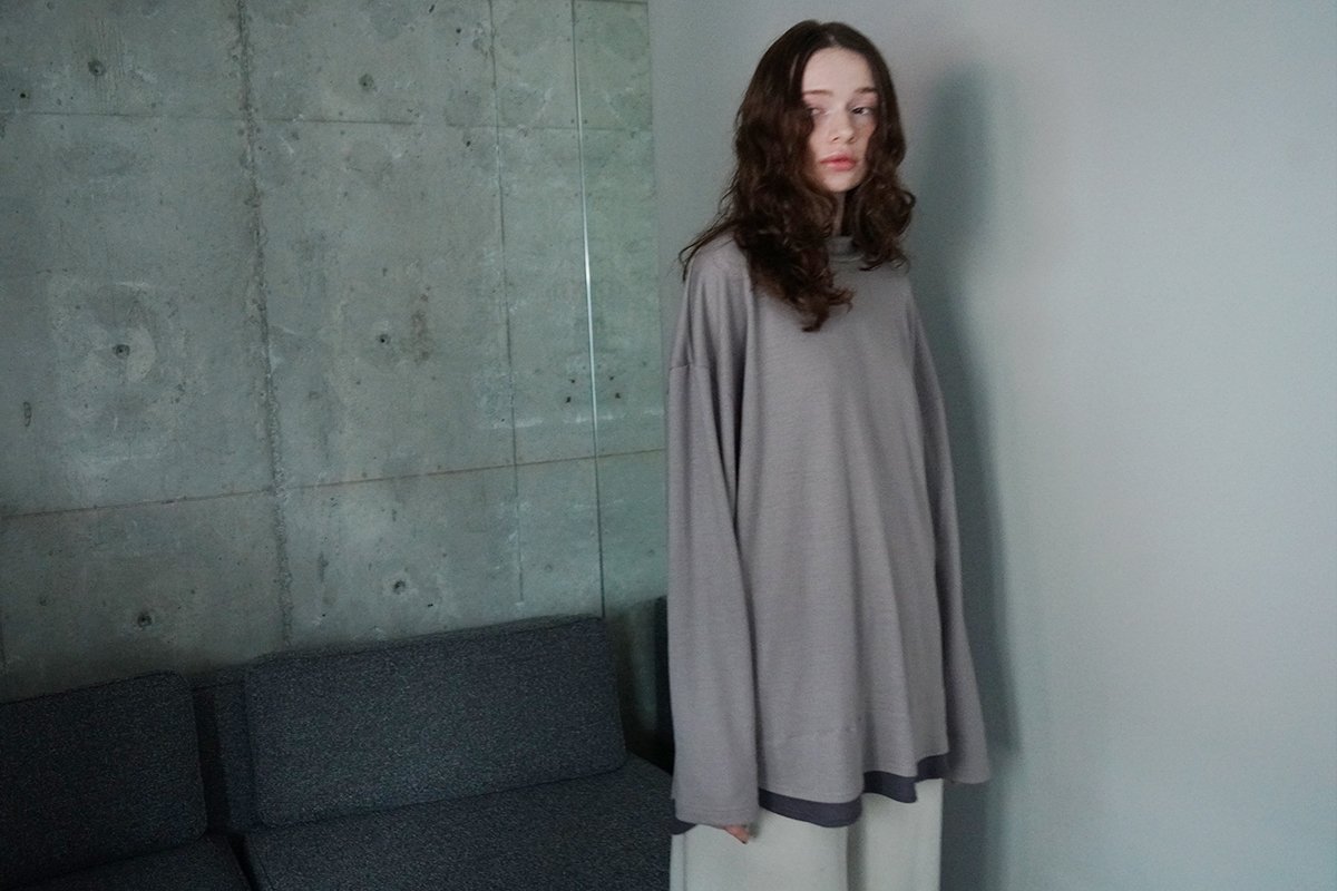 VU ヴウ petite high neck long knit [GRAY MIX] vum-kn-02