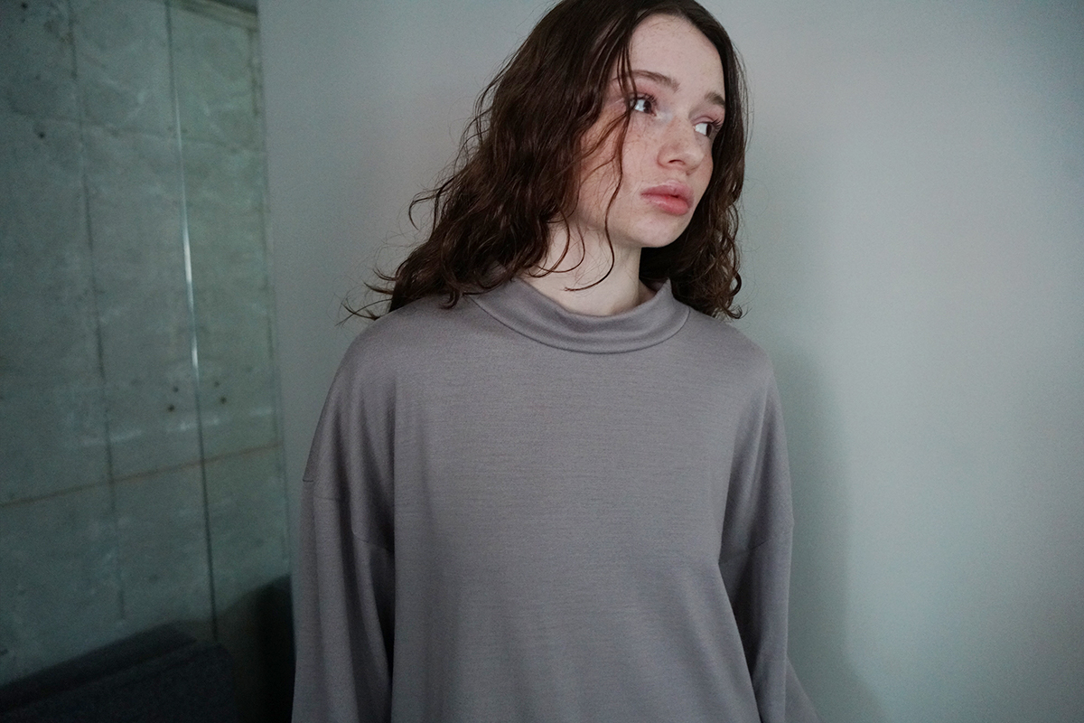 VU ヴウ petite high neck long knit [GRAY MIX] vum-kn-02