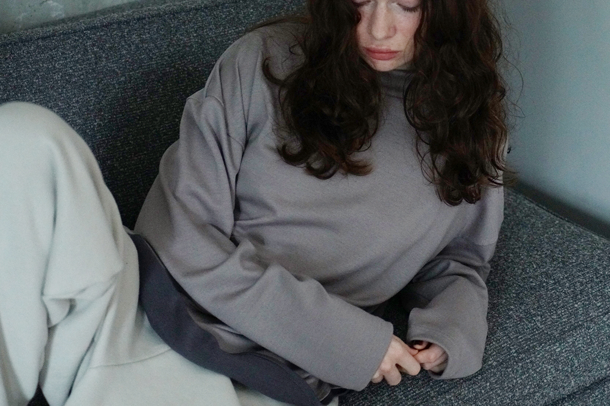 VU ヴウ petite high neck long knit [GRAY MIX] vum-kn-02