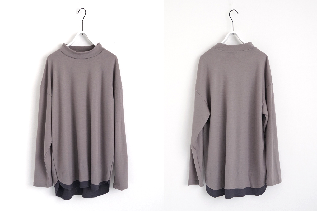 VU ヴウ petite high neck long knit [GRAY MIX] vum-kn-02