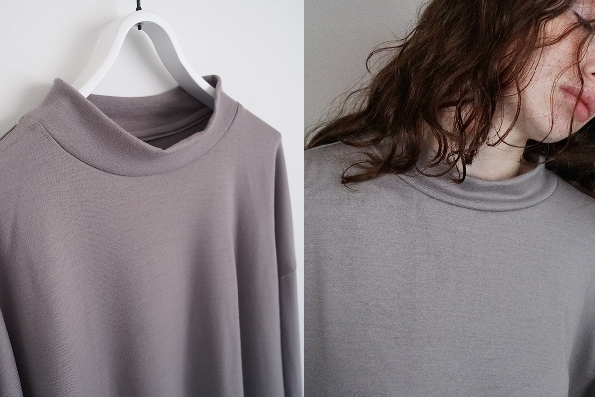 VU ヴウ petite high neck long knit [GRAY MIX] vum-kn-02