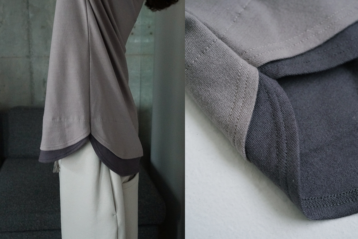 VU ヴウ petite high neck long knit [GRAY MIX] vum-kn-02