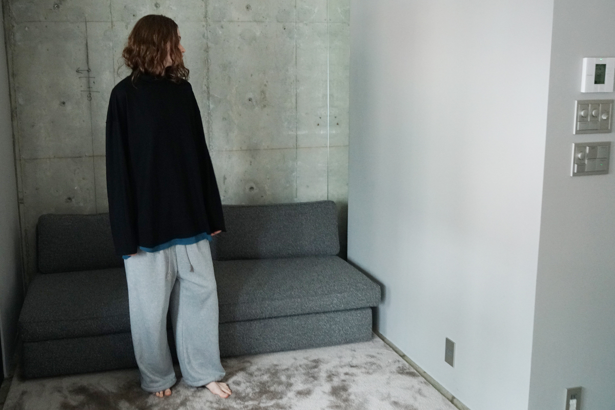 VU ヴウ petite high neck long knit [BLACK×BLUE] vum-kn-02
