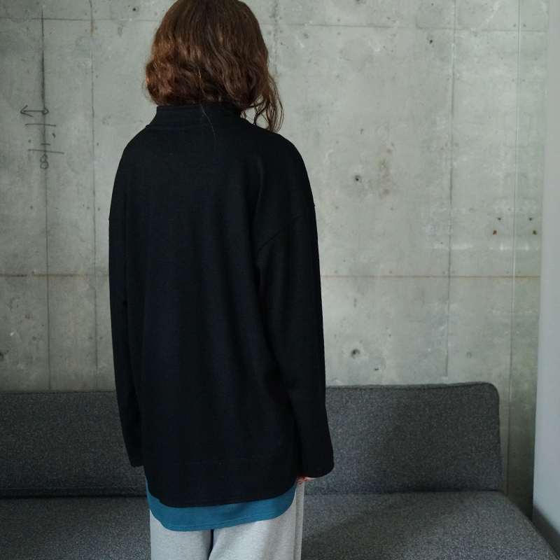 VU ヴウ petite high neck long knit [BLACK×BLUE] vum-kn-02
