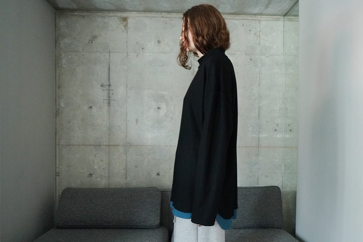VU ヴウ petite high neck long knit [BLACK×BLUE] vum-kn-02