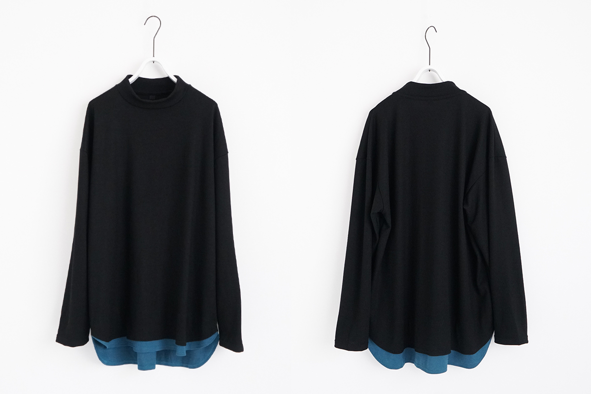 VU ヴウ petite high neck long knit [BLACK×BLUE] vum-kn-02