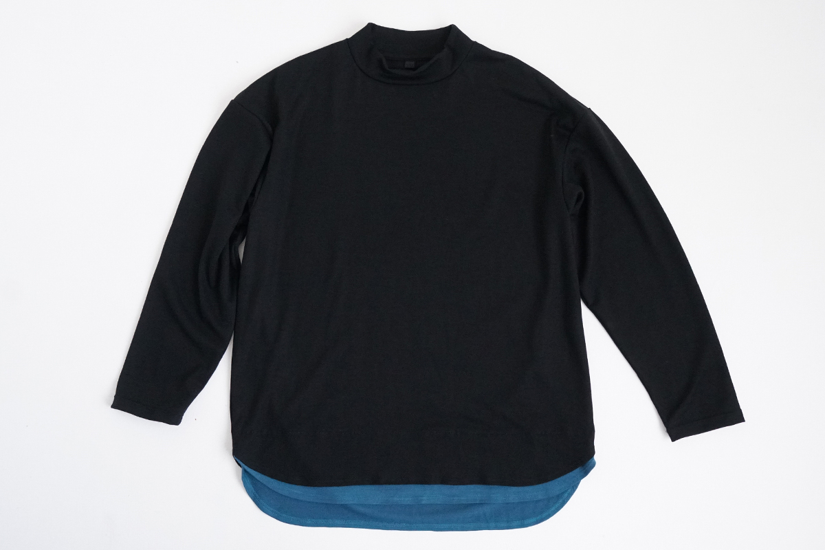 VU ヴウ petite high neck long knit [BLACK×BLUE] vum-kn-02