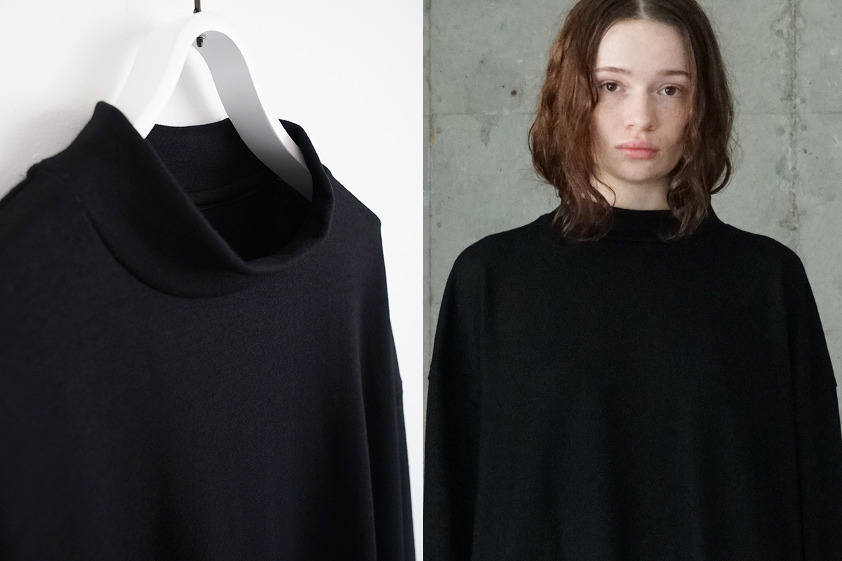 VU ヴウ petite high neck long knit [BLACK×BLUE] vum-kn-02