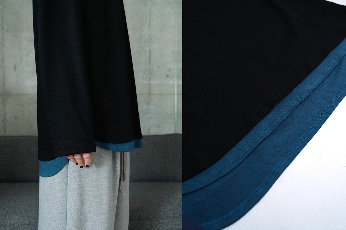 VU ヴウ petite high neck long knit [BLACK×BLUE] vum-kn-02