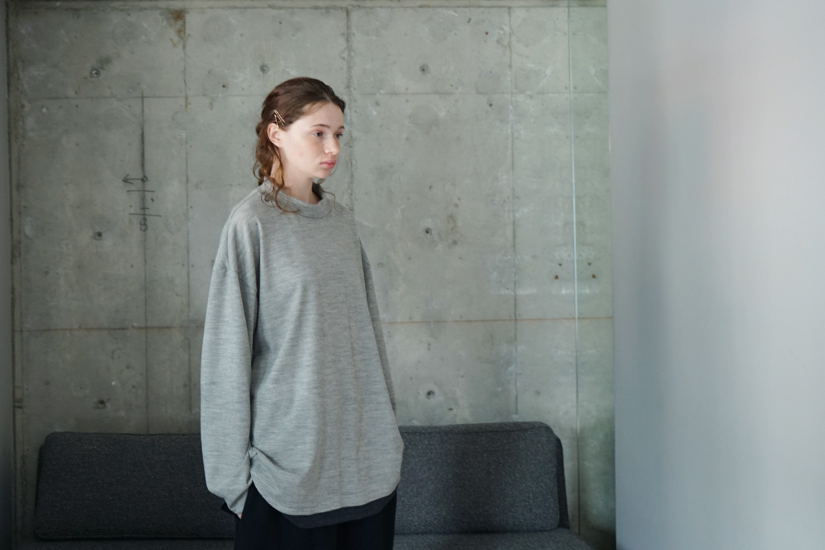 VU ヴウ petite high neck long knit [HEATHER GRAY MIX] vum-kn-02