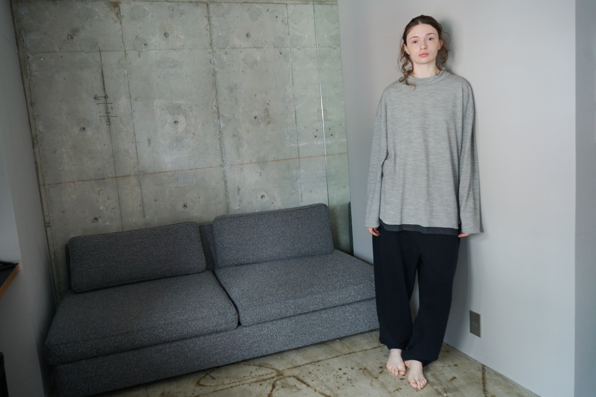 VU ヴウ petite high neck long knit [HEATHER GRAY MIX] vum-kn-02