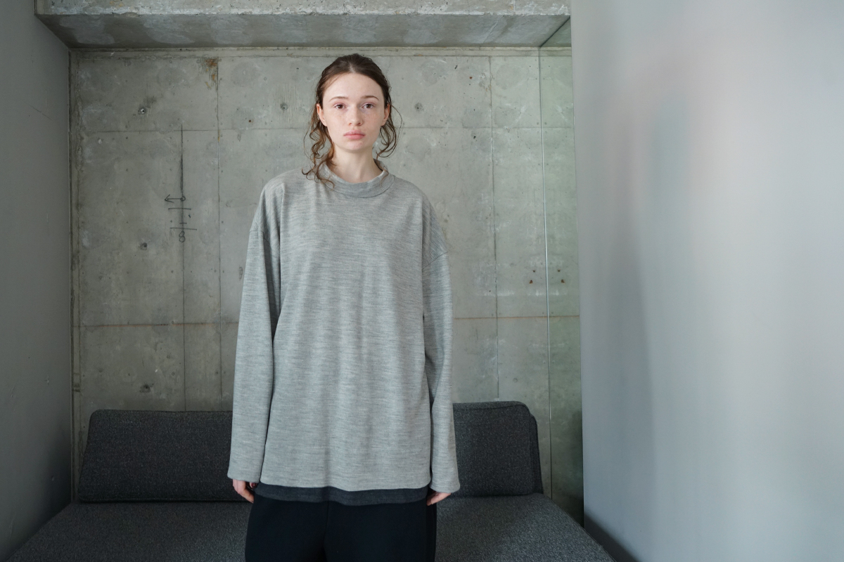 VU ヴウ petite high neck long knit [HEATHER GRAY MIX] vum-kn-02