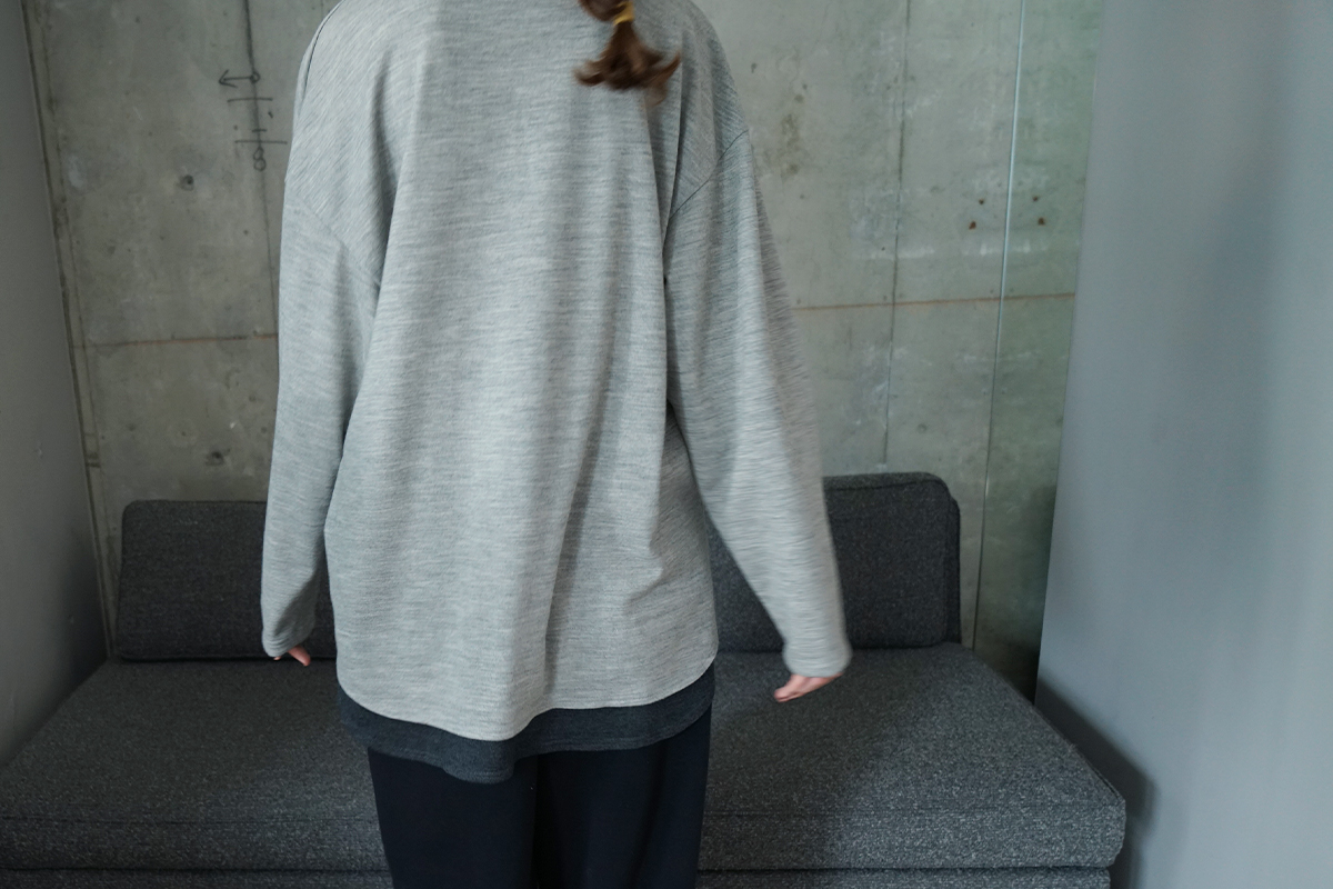 VU ヴウ petite high neck long knit [HEATHER GRAY MIX] vum-kn-02